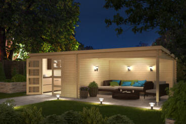 8711471582170 1022564 Outdoor Life Products Tuinhuis Blokhut met Overkapping Olenka 710x330 3