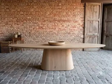 ovale eiken tafel