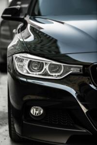 Close-up photo of car headlights