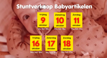 Babyuitzet shoppen met 40% tot 75% korting tijdens de stuntverkoop in Wilrijk