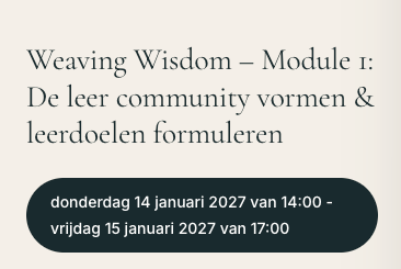 Leergang Weaving Wisdom in Antwerpen: systemisch werk, oude wijsheid en rituelen vanaf 14 januari 2027