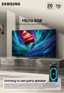 Samsung tv actie in Geraardsbergen: Sound Tower cadeau bij een Micro RGB of OLED tv bij Elektro De Roeve