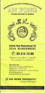 An fong meeneemrestaurant in Rijkevorsel