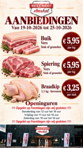 Weekaanbiedingen Best Meat Vleeshal Kasterlee van 19 tot 25 oktober 2026