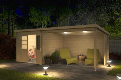 8711471581517 1022498 Outdoor Life Products Tuinhuis Blokhut met Overkapping Sunniva 570x275 3   kopie