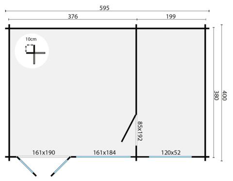 Goedkooptuinhuis Flow grondplan