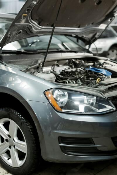 Engine oil change. Car repair. Service station.