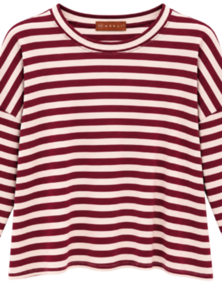 Moon Stripe Sweater Beige / Burgundy