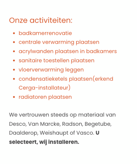 Badkamerrenovatie, vloerverwarming en Cerga condensatieketels in Hove en regio Antwerpen, Saniver met 35 jaar ervaring