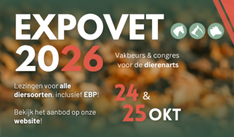 Expovet 2026 in Wieze op 24 en 25 oktober. Vakbeurs en congres voor dierenartsen