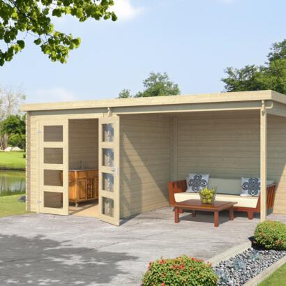 8711471581937 1022540 Outdoor Life Products Tuinhuis Blokhut met Overkapping Helena 472x230 2 min