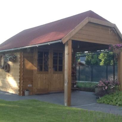 goedkoop tuinhuis cottage met overkapping landelijke stijl Cork s8507