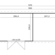 4743329243296 1060151 Outdoor Life Products Tuinhuis Blokhut met Overkapping Kjeld 550x250 plattegrond