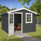 8711471201705 1009682 Outdoor Life Products Tuinhuis Blokhut Nina 275x230 Carbon Grey Wit 2
