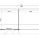8711471423305 1017211 Outdoor Life Products Tuinhuis Blokhut met Overkapping Maribel 680x300 Plattegrond