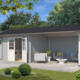 8711471514522 1018921 Outdoor Life Products Tuinhuis Blokhut met Overkapping Maribel 680x300 Platinum Grey Wit 2