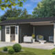 8711471514539 1018922 Outdoor Life Products Tuinhuis Blokhut met Overkapping Maribel 680x300 Carbon Grey Wit 2