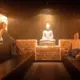 Beeld van de Thokmay sauna in Thermen Katara met twee saunagangers.