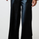 Zwarte lederlook broek met elastiek