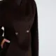 Oscar The Collection Vivienne Coat in Espresso, korte kraagloze mantel van wol en kasjmier