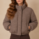 Pied De Poule Jas Winter Marron