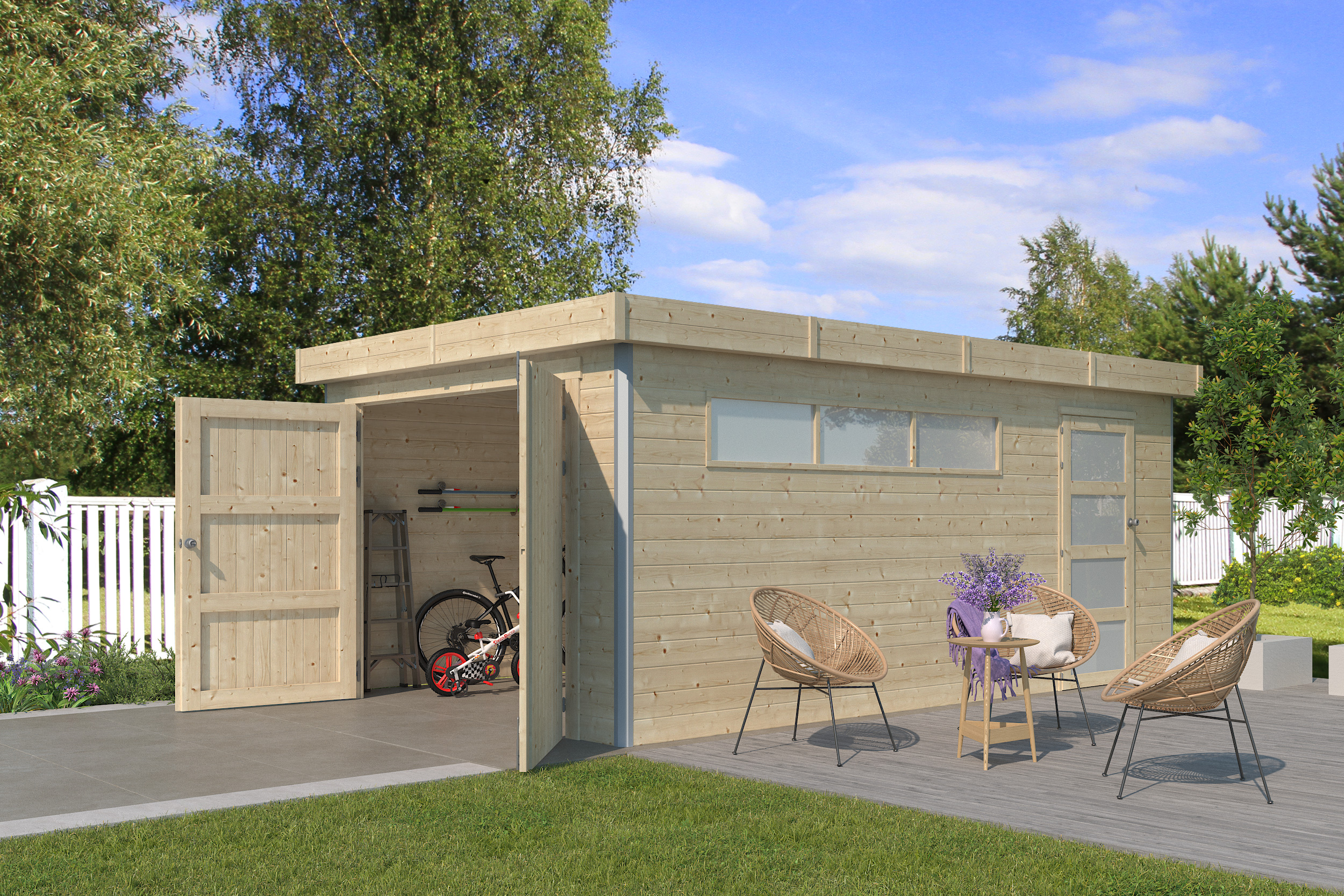 NIEUW Modern houten garage 5121ISO