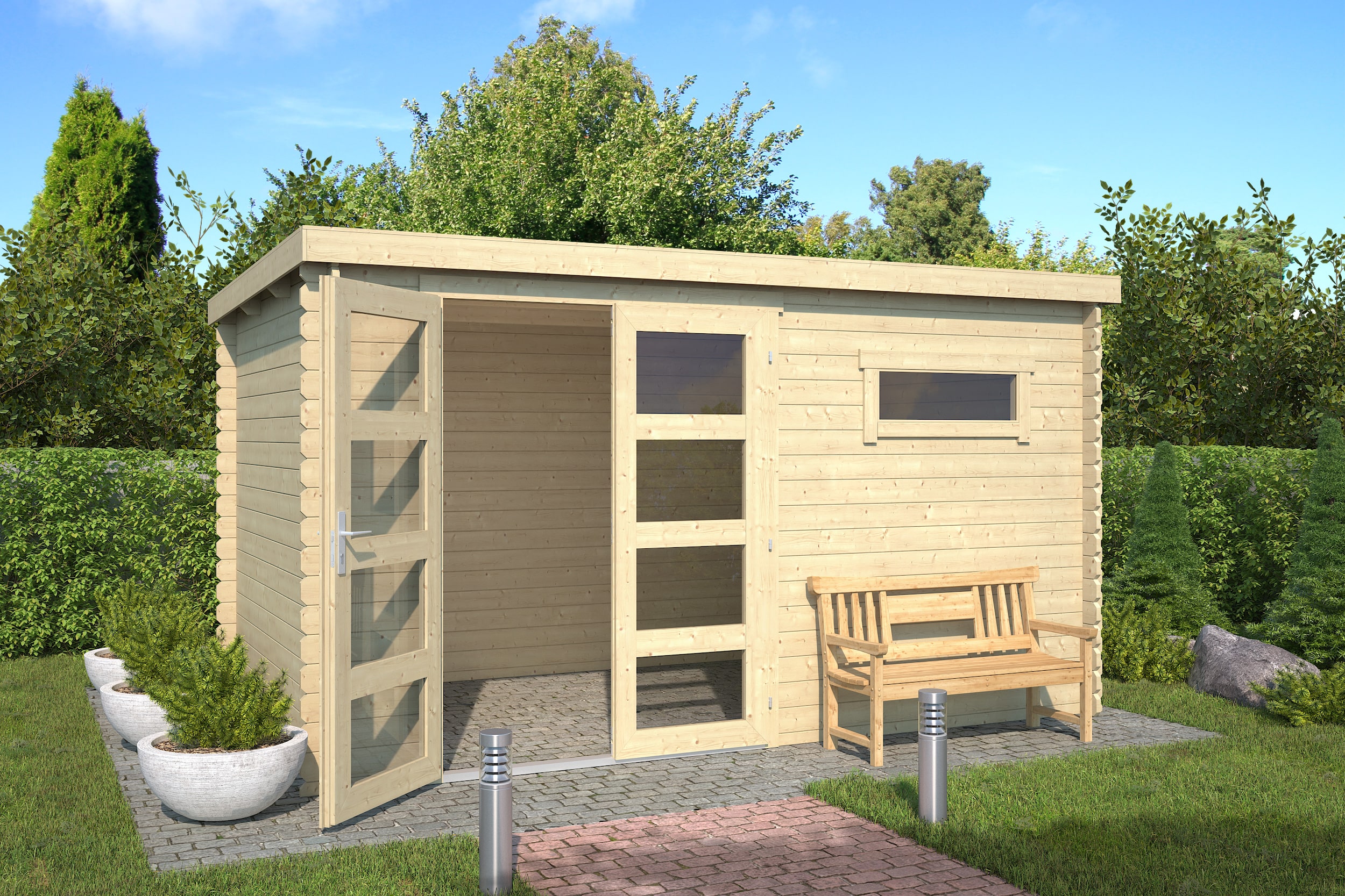 Blokhut Timian 380x230 Onbehandeld vuren