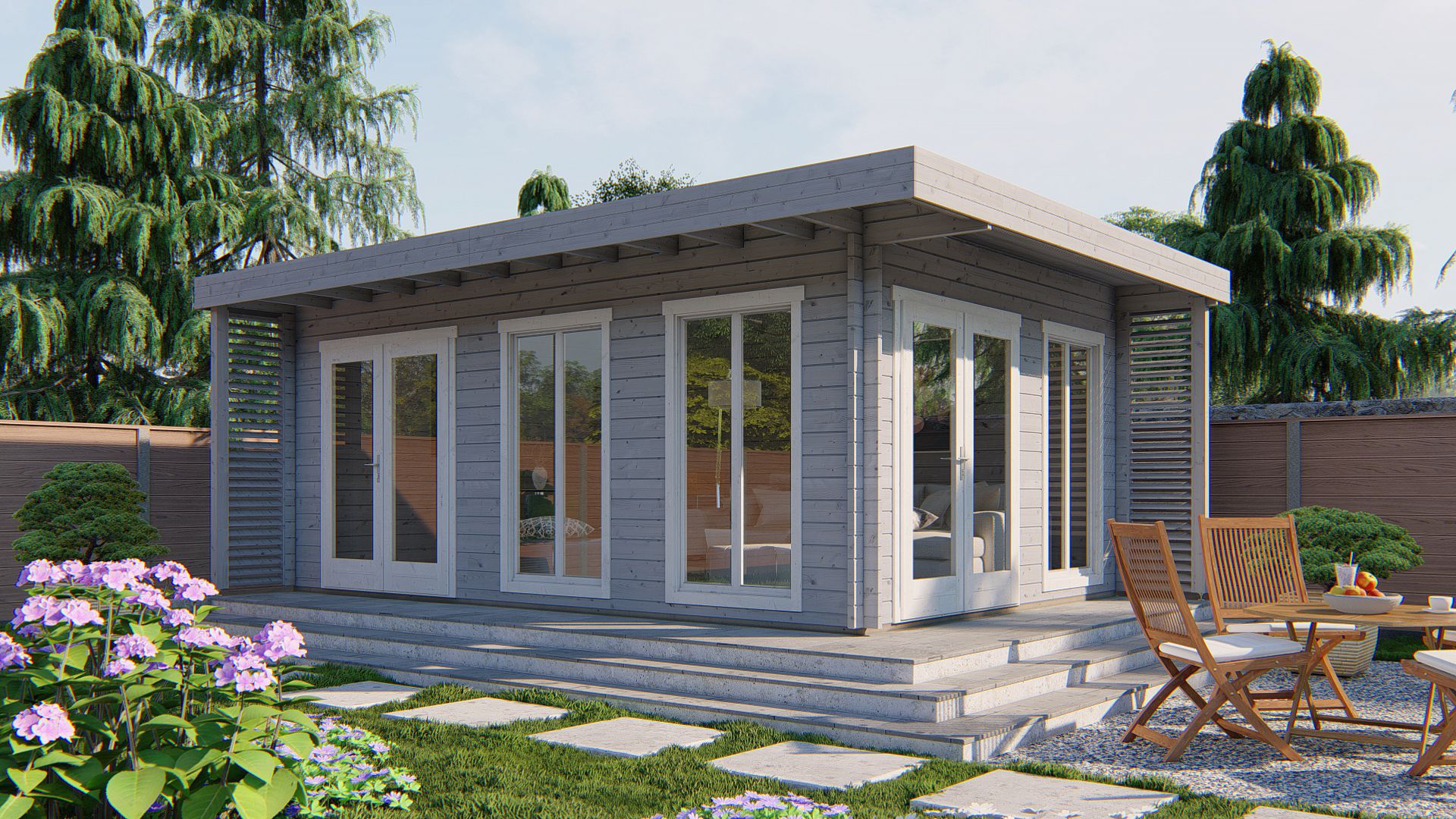 Blokhut - Tuinhuis Hildegard | 44 mm | vuren onbehandeld