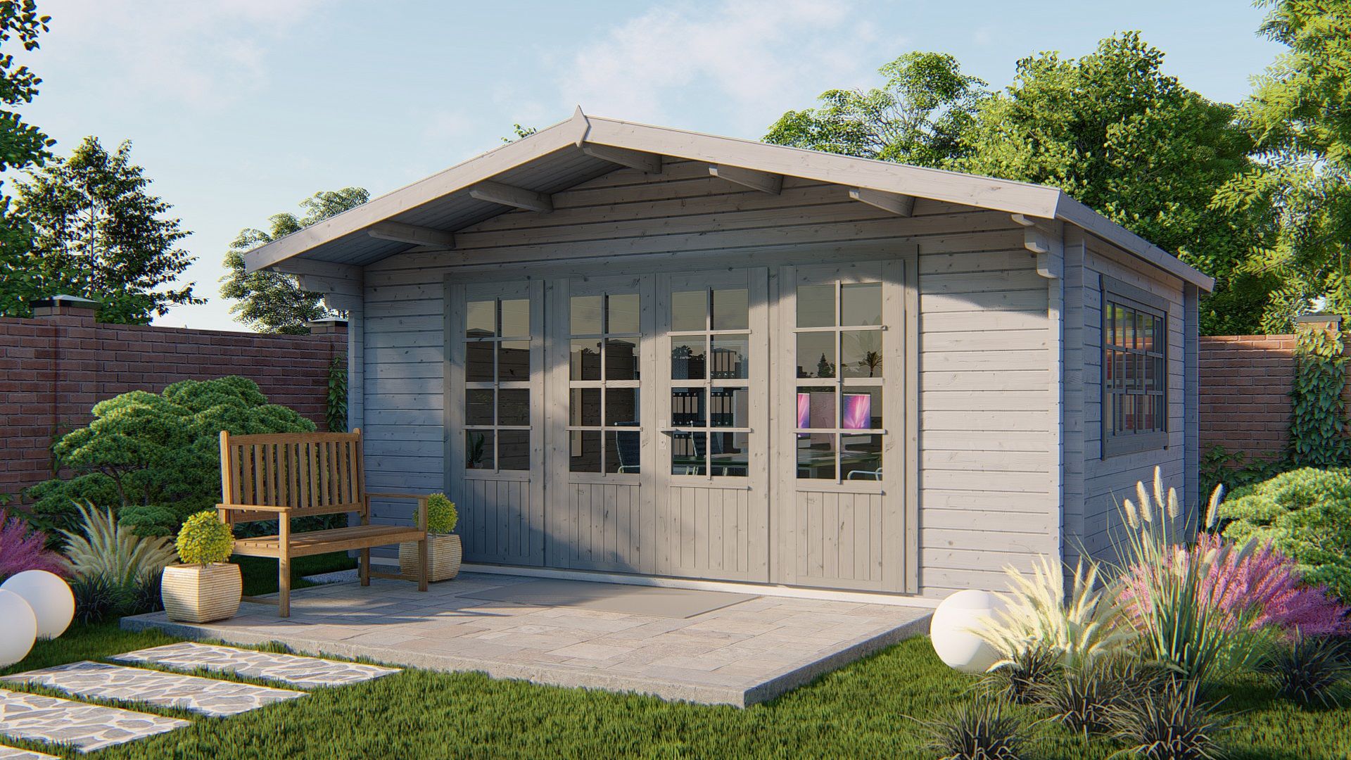 Blokhut - Tuinhuis Newcastle | 58 mm | vuren onbehandeld