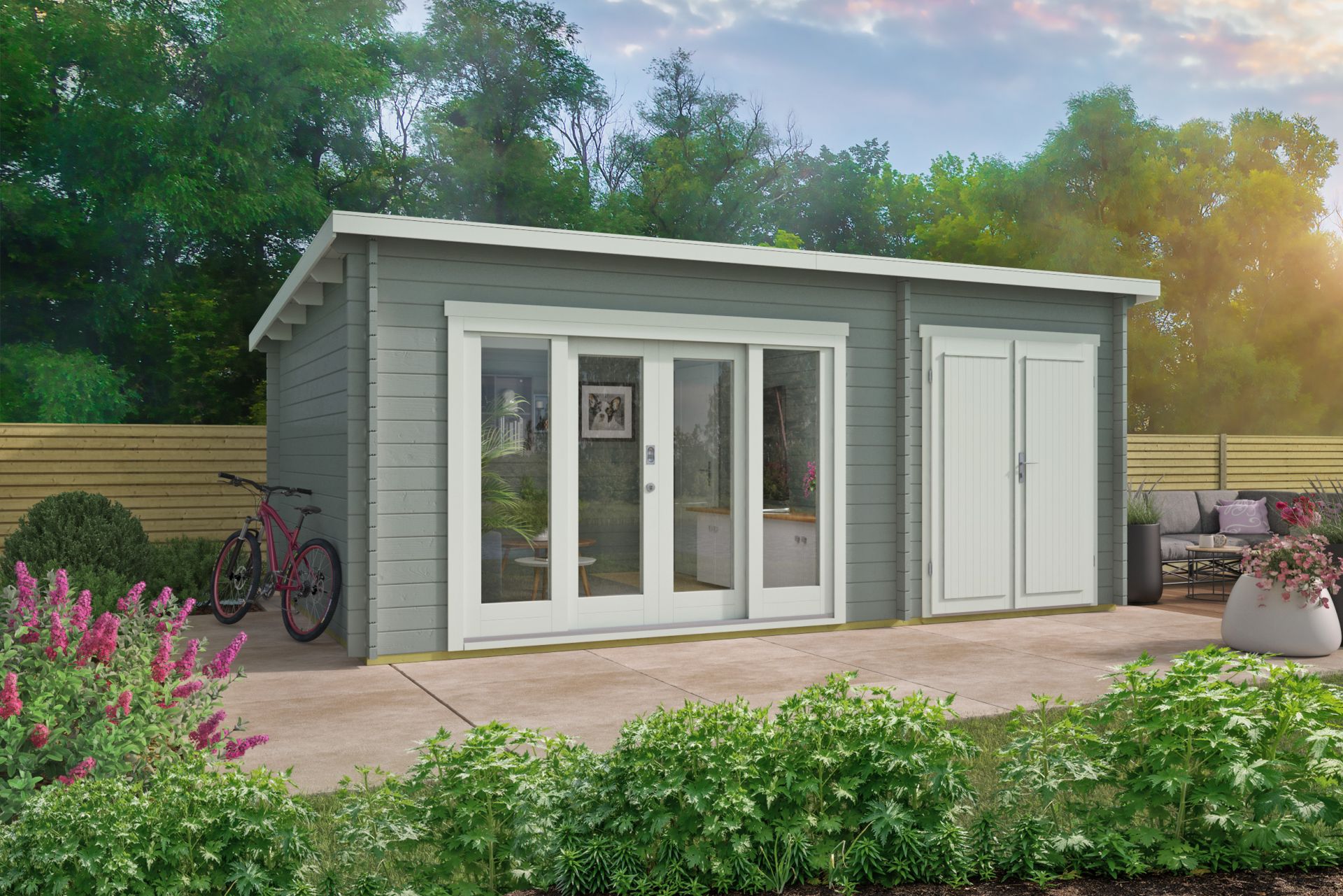 Blokhut - Tuinhuis Meg | 44 mm | onbehandeld