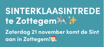 Sinterklaas komt naar Zottegem op zaterdag 21 november