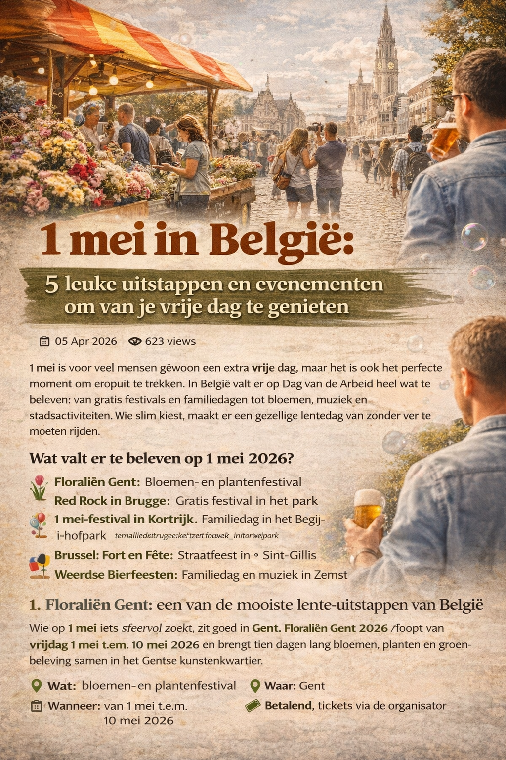1 mei in België: 5 leuke uitstappen en evenementen om van je vrije dag te genieten