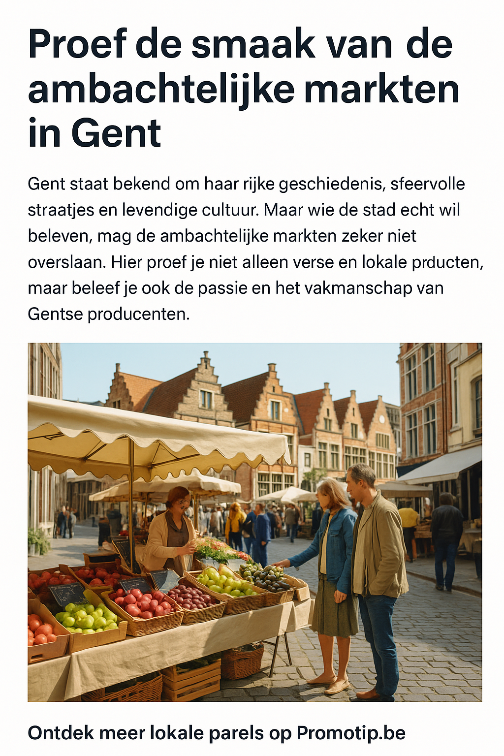 Proef de smaak van de ambachtelijke markten in Gent